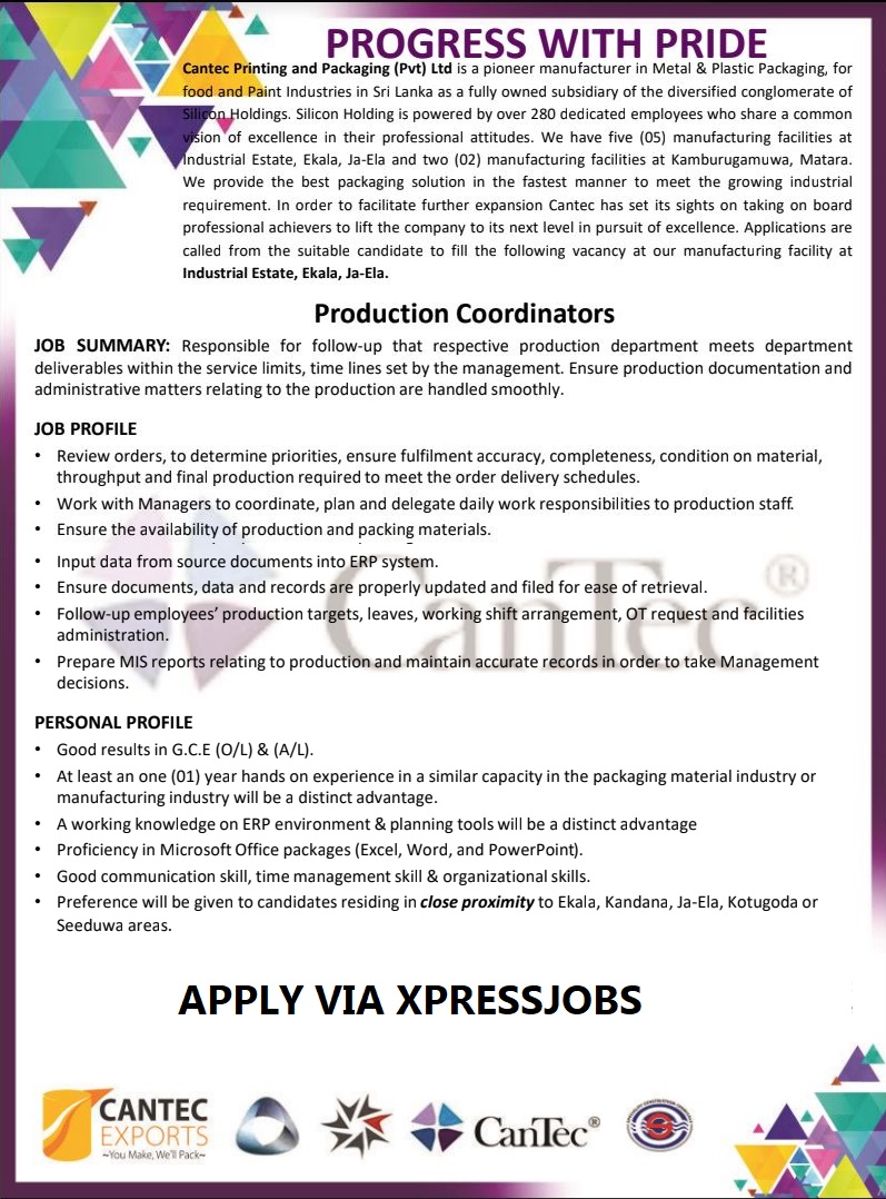 Production Coordinator Ekala, JaEla CanTec Printing & Packaging