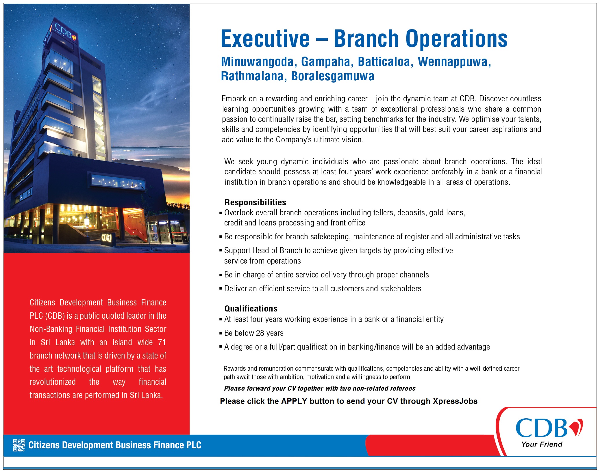 Executive Branch Operations Minuwangoda Gampaha Batticaloa